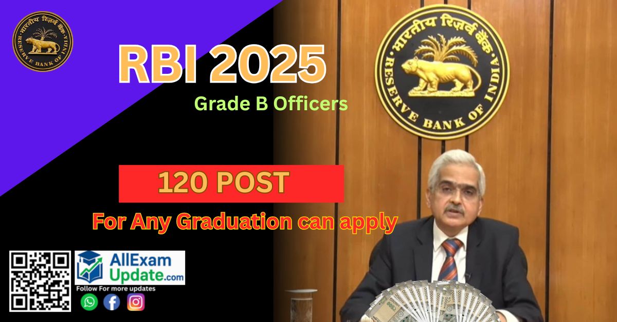 Read more about the article RBI 2025 में निकली 120 पदों पर बड़ी भर्ती Grade B Officers किसी भी क्षेत्र में Graduation कर सकते है आवेदन Last Date- 30/09/2025